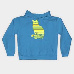 Yellow Sassy Cat Art Kids Hoodie